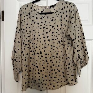 Papermoon Black and Tan Polka Dot Blouse